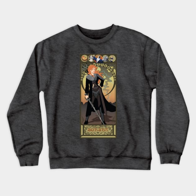 Sorsha - art nouveau - Willow Crewneck Sweatshirt by captainlaserbeam